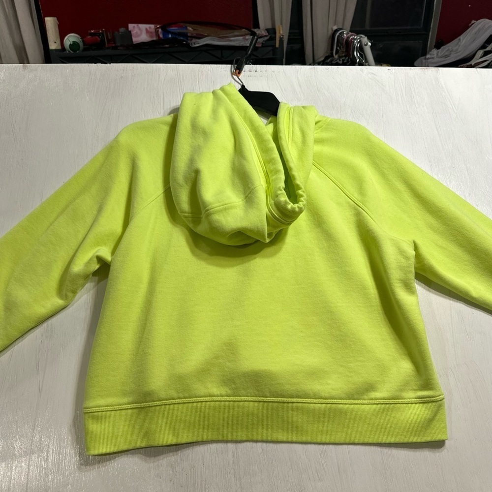 Calvin Klein Performance Hoodie Women’s M Neon Yellow Logo Pullover Sweatshirt - Picture 6 of 7